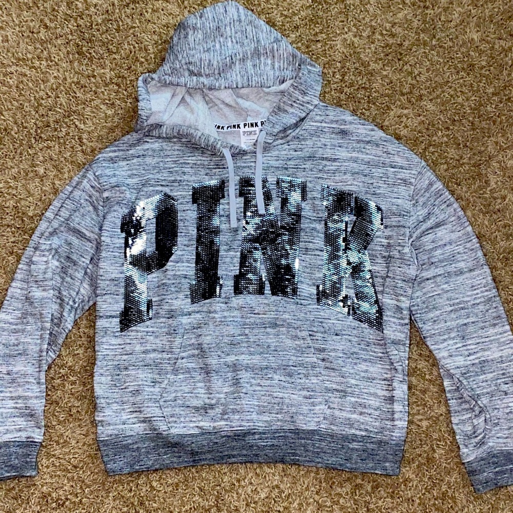 Victoria’s Secret Pink Sequin Pullover Hoodie